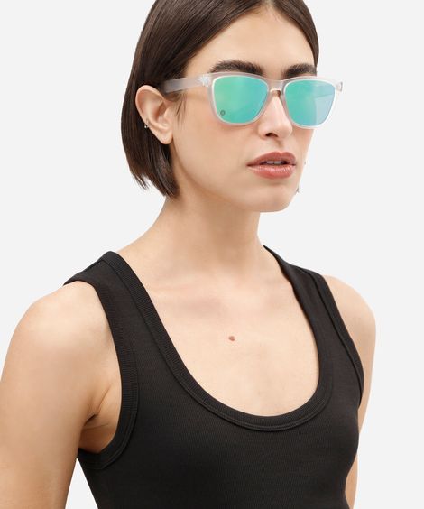 óculos de sol unissex quadrado de acetato transparente