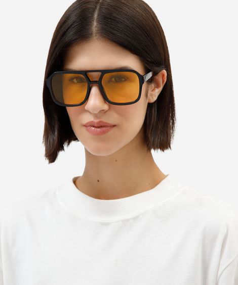 óculos de sol feminino quadrado de acetato triton preto