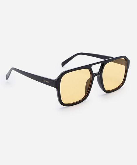 óculos de sol feminino quadrado de acetato triton preto