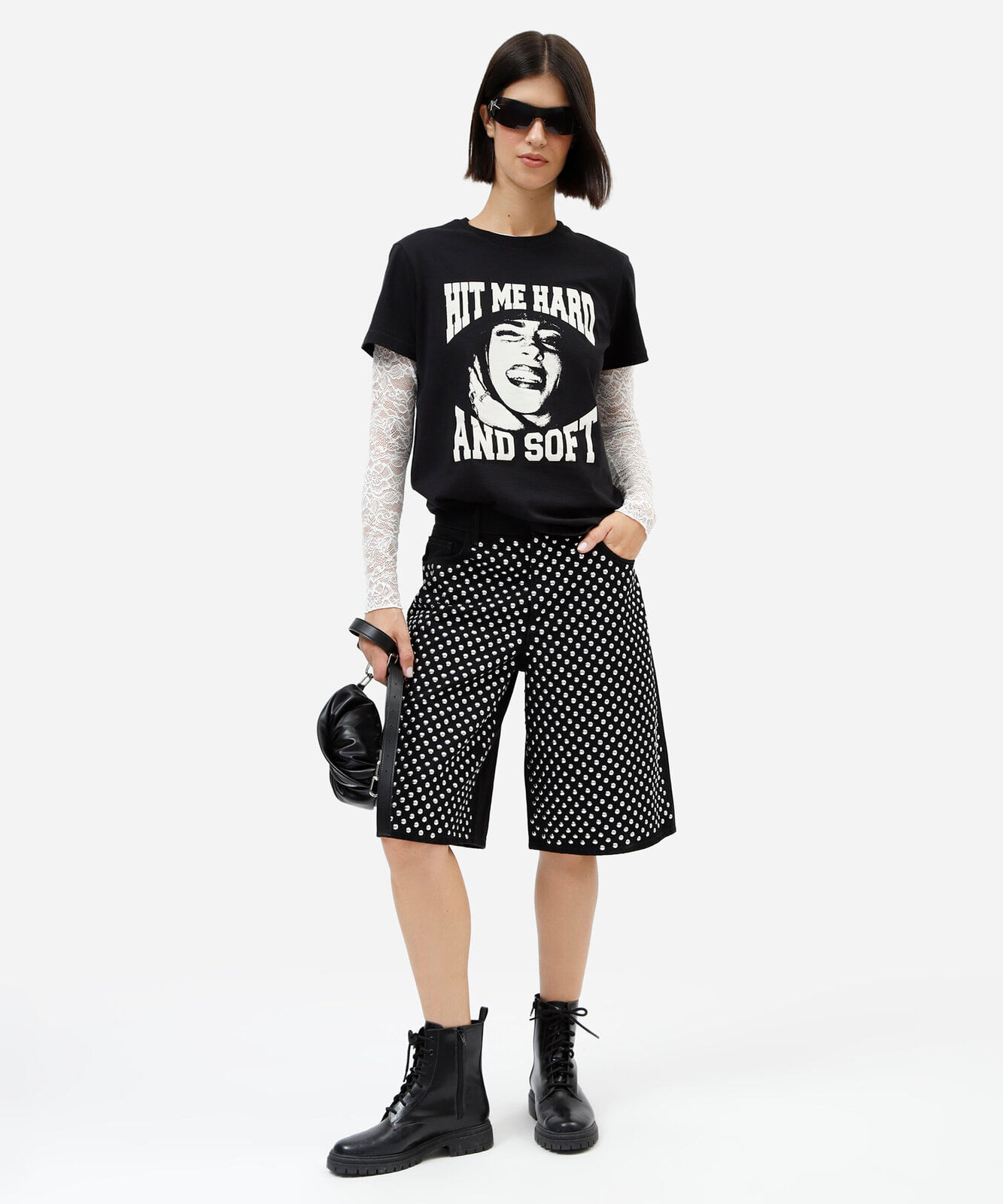 camiseta feminina de algodão manga curta billie eilish preta