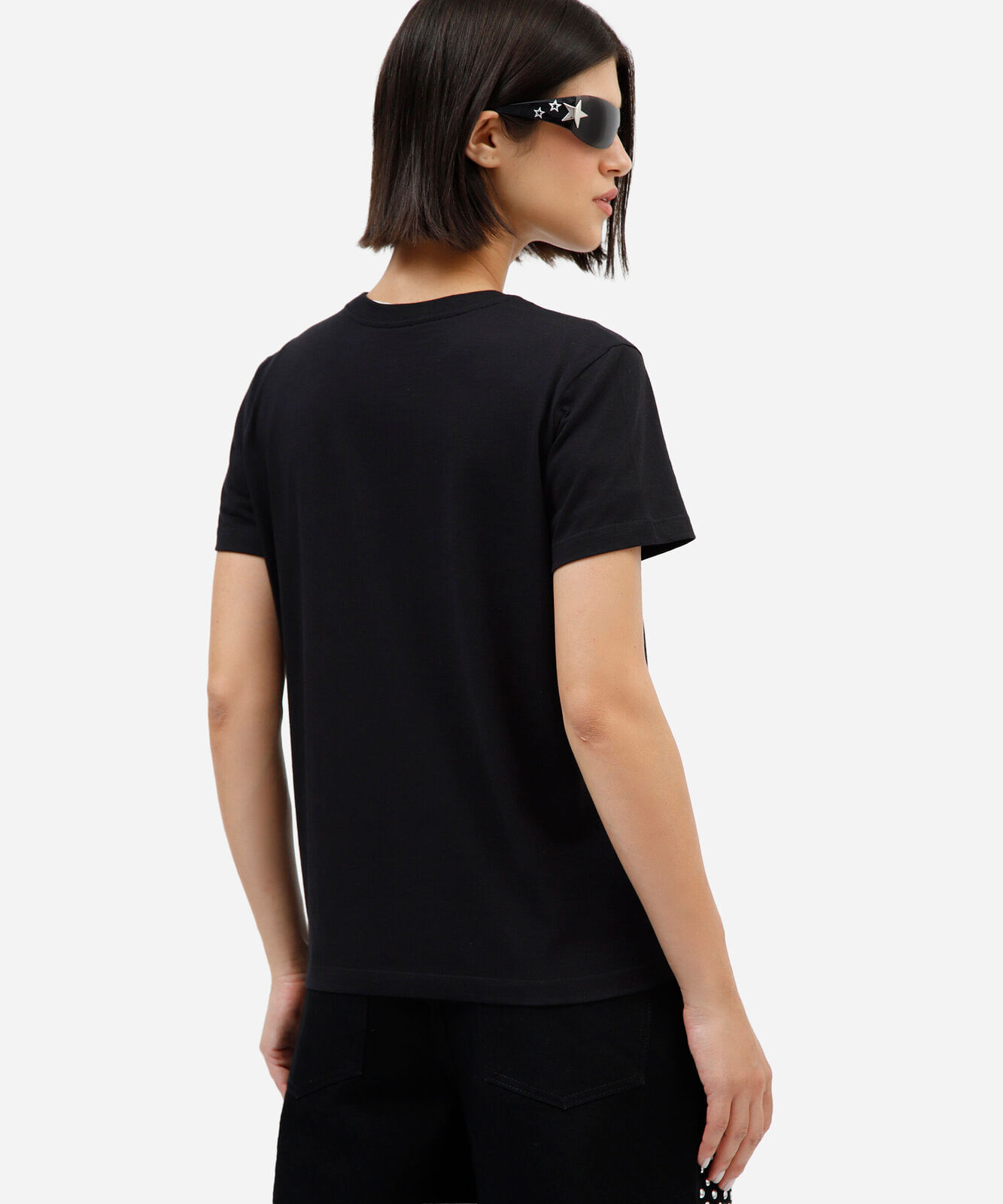 camiseta feminina de algodão manga curta billie eilish preta