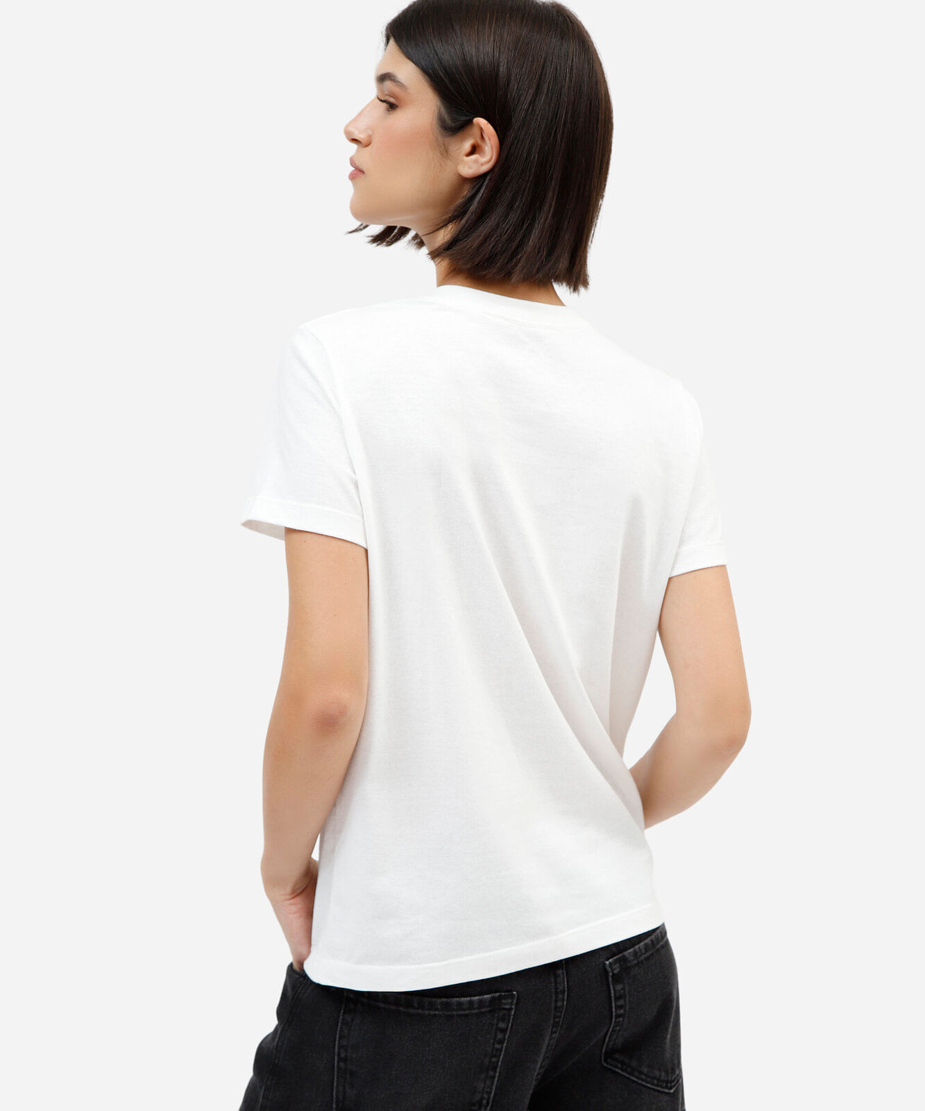 camiseta feminina de algodão manga curta shawn mendes off white