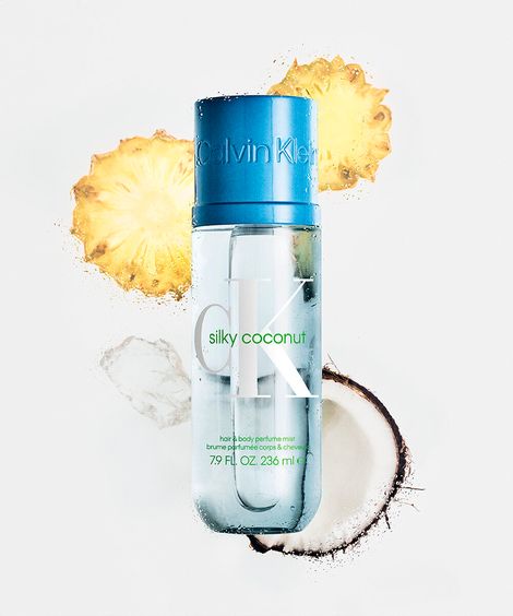 body splash unissex calvin klein silky coconut body e hair mist 236ml