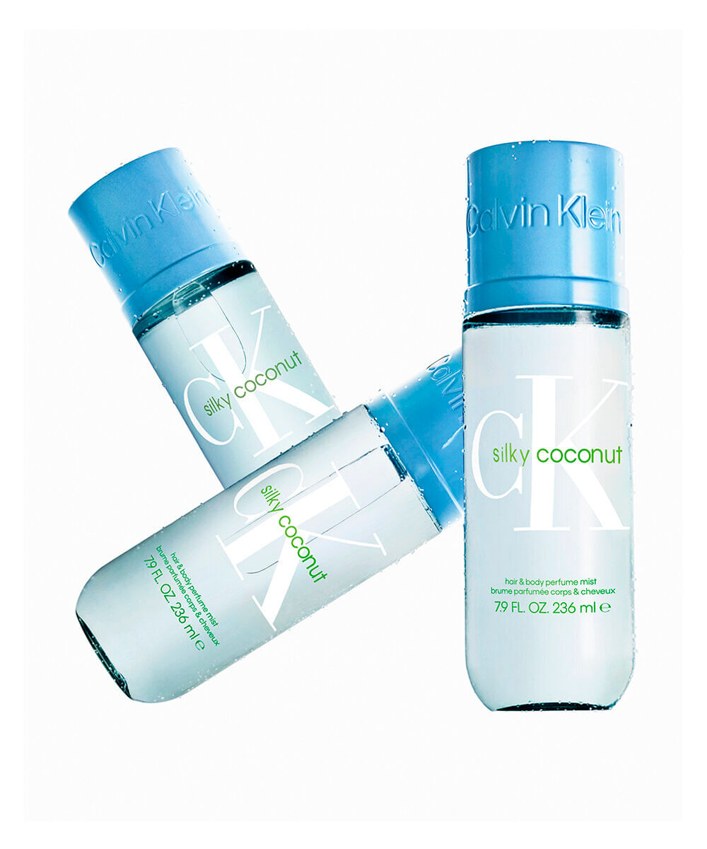 body splash unissex calvin klein silky coconut body e hair mist 236ml