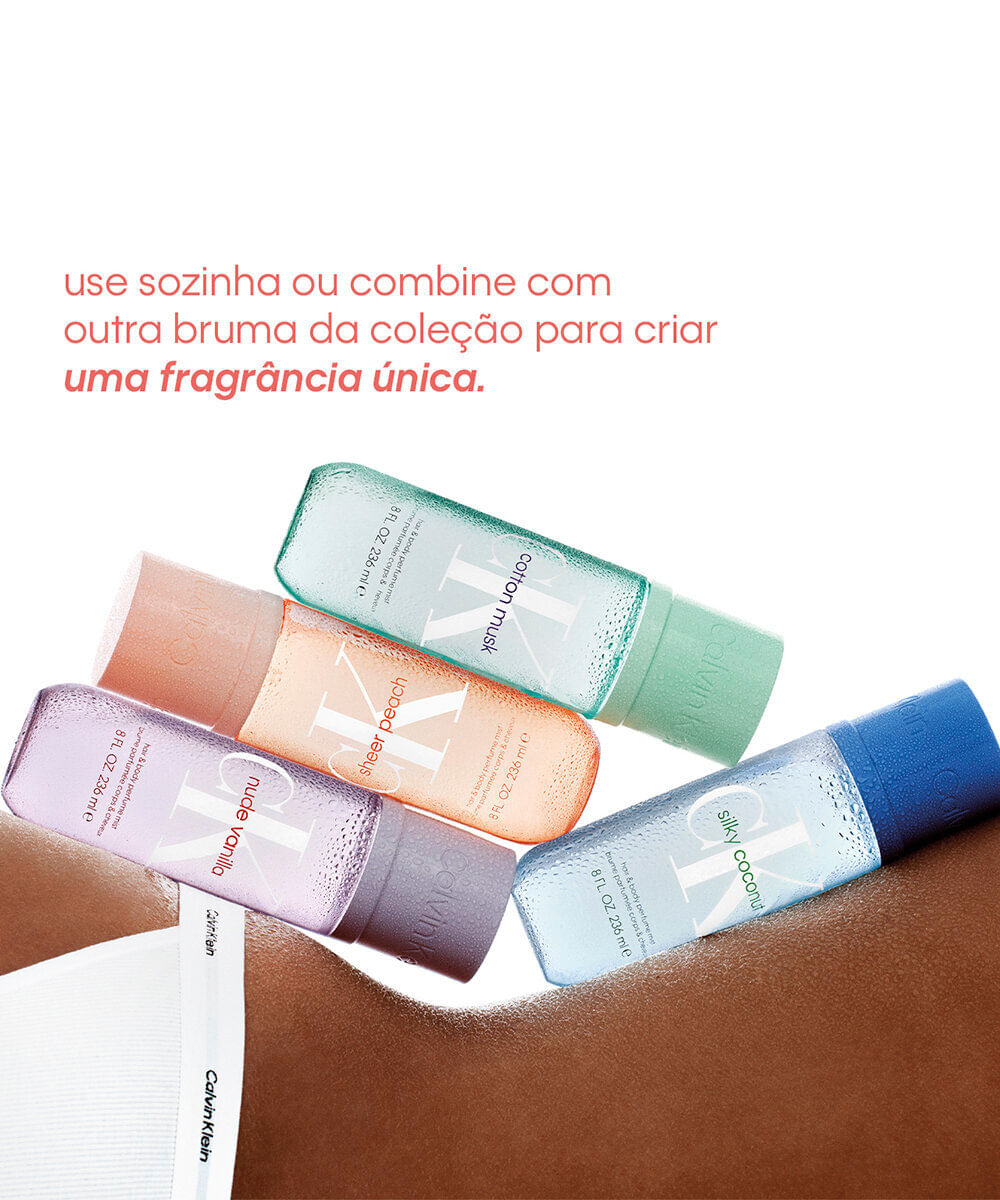 body splash unissex calvin klein sheer peach body e hair mist 236ml