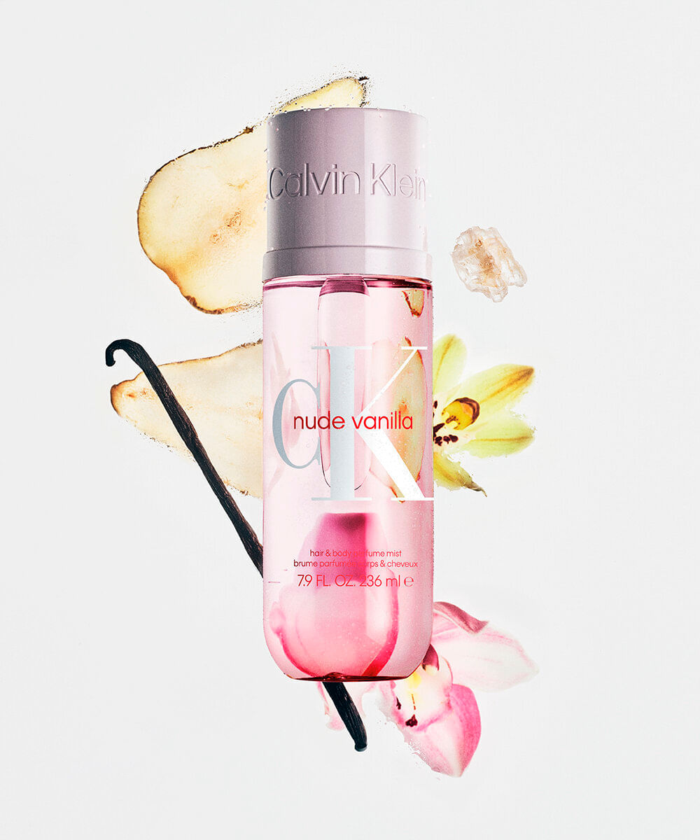 body splash unissex calvin klein nude vanilla body e hair mist 236ml