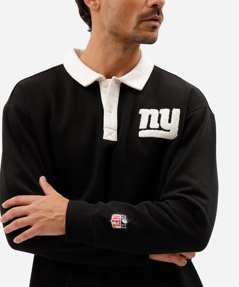 polo oversized masculina manga longa giants nfl preta