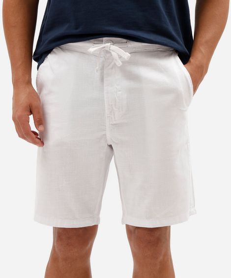 bermuda masculina com cordão branca