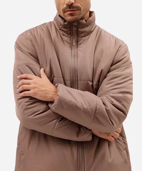 jaqueta masculina puffer esportiva marrom