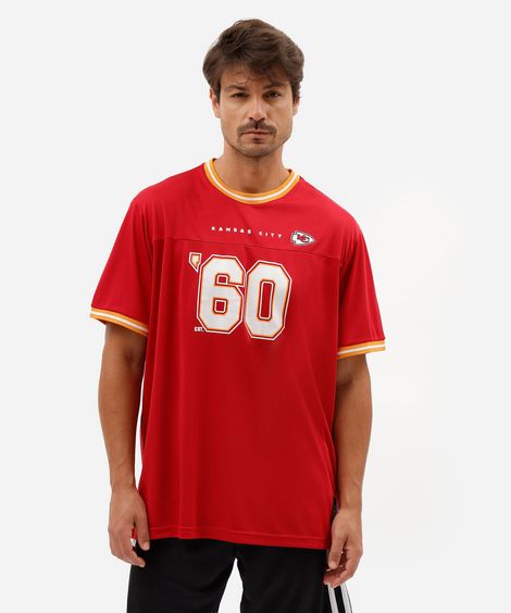 camiseta masculina oversized nfl chiefs vermelha