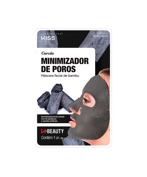 máscara facial kiss new york professional de bambu carvão