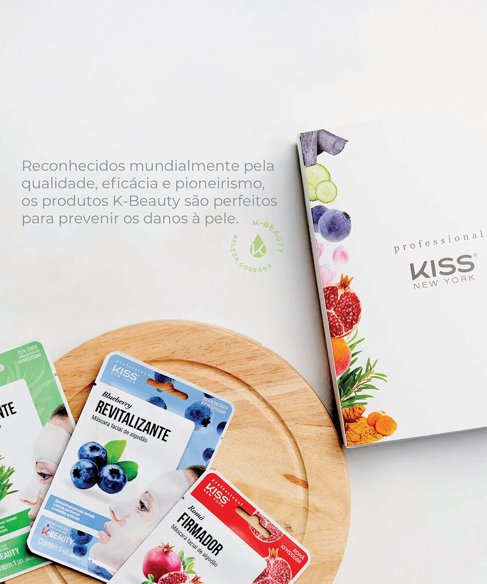 máscara facial kiss new york professional de algodão mel