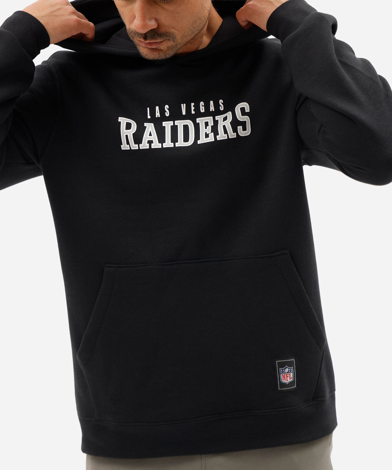 blusão masculino de moletom com capuz raiders nfl preto