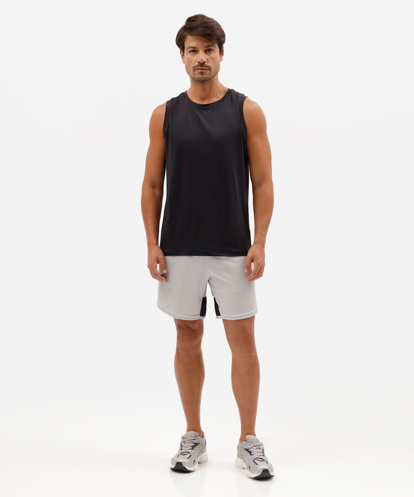 regata masculina esportiva texturizada preta