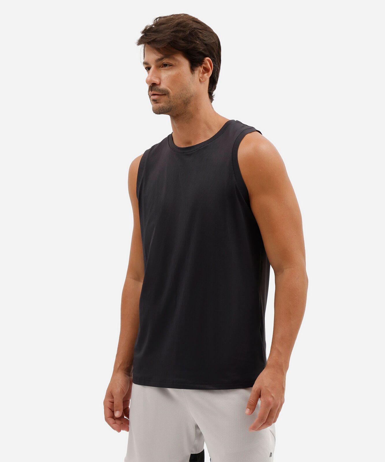 regata masculina esportiva texturizada preta