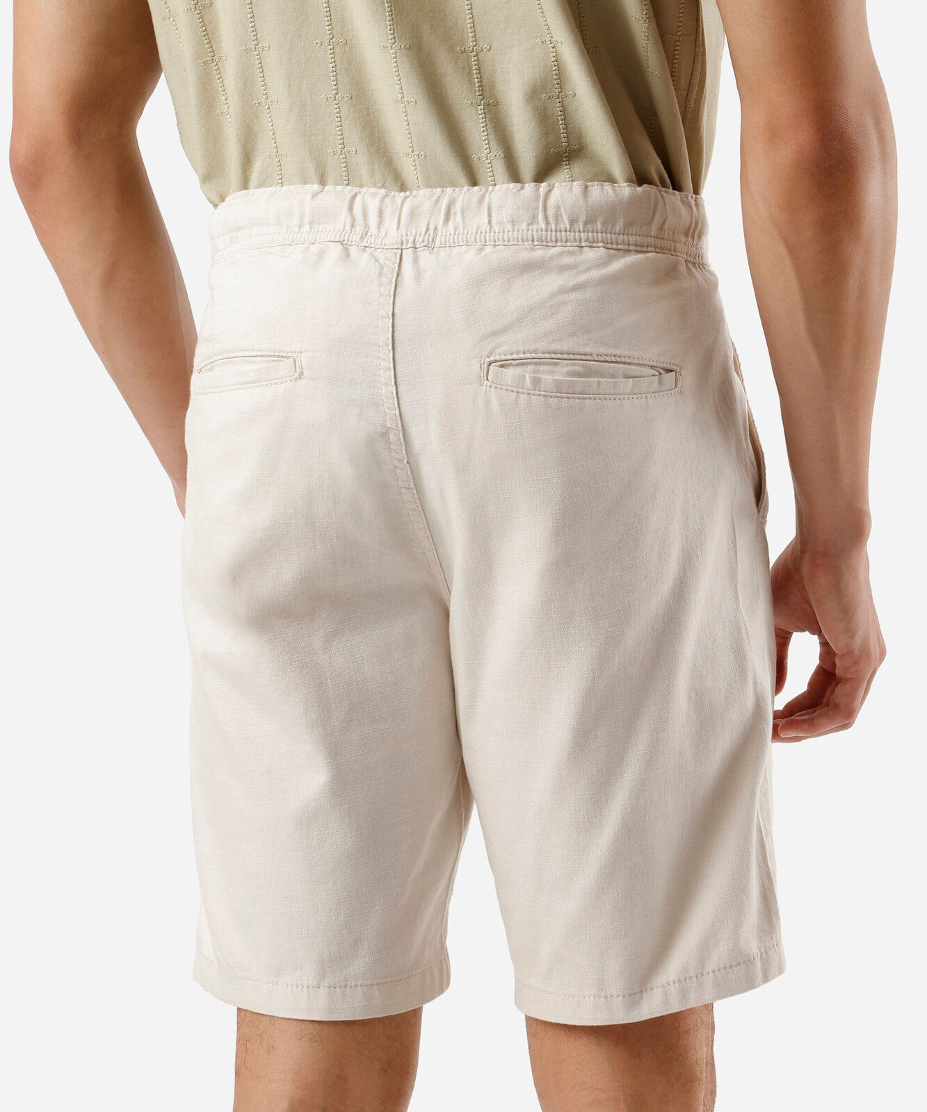 bermuda masculina com cordão bege