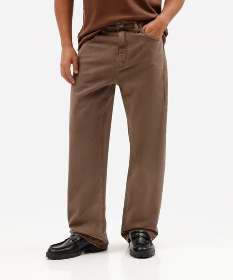 calça baggy masculina de sarja marrom