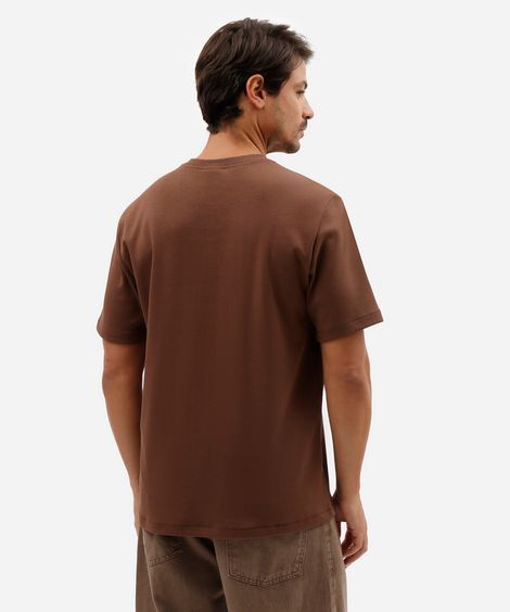 camiseta masculina de algodão peruano manga curta marrom