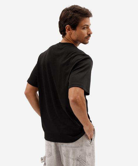 camiseta masculina de algodão peruano manga curta preta
