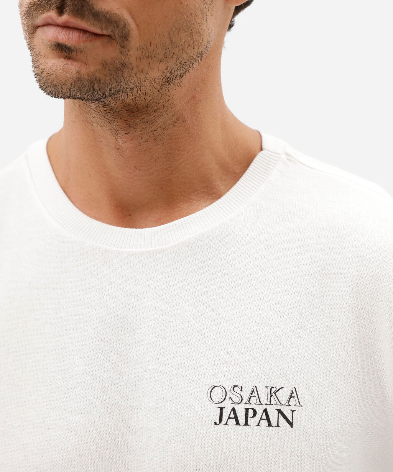 camiseta masculina de algodão manga curta estampada off white