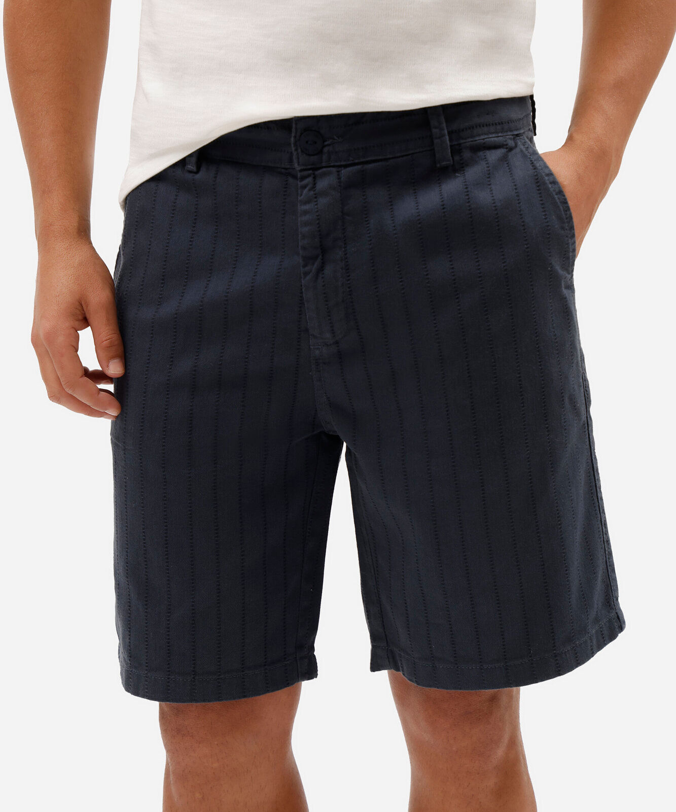 bermuda masculina de sarja texturizada azul