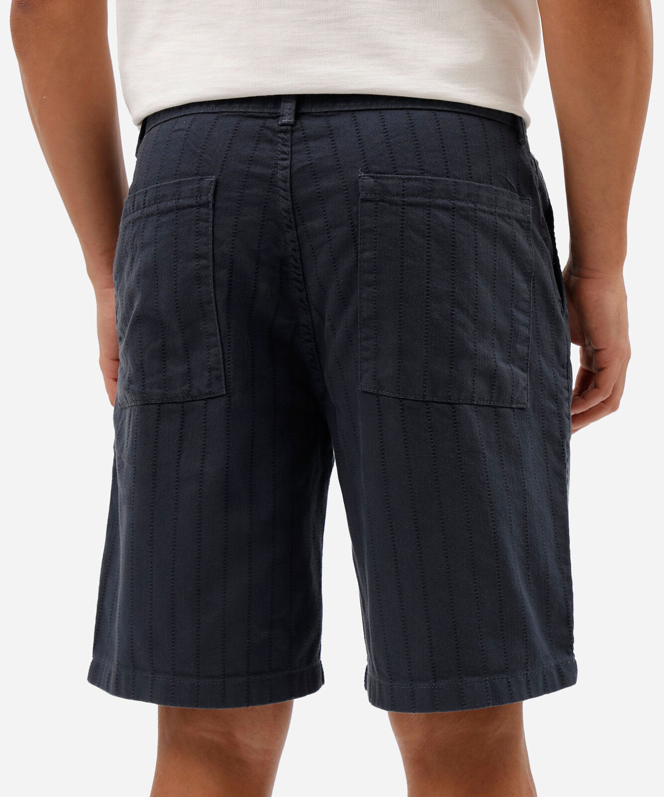 bermuda masculina de sarja texturizada azul