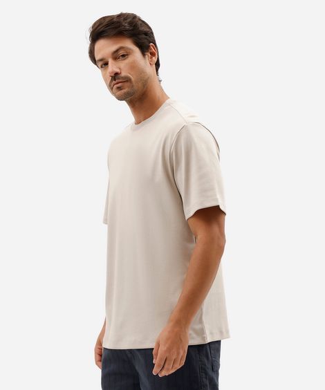 camiseta masculina de algodão peruano manga curta cinza