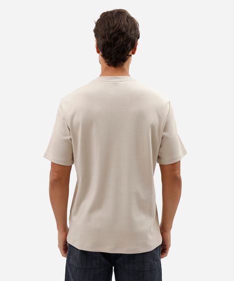 camiseta masculina de algodão peruano manga curta cinza