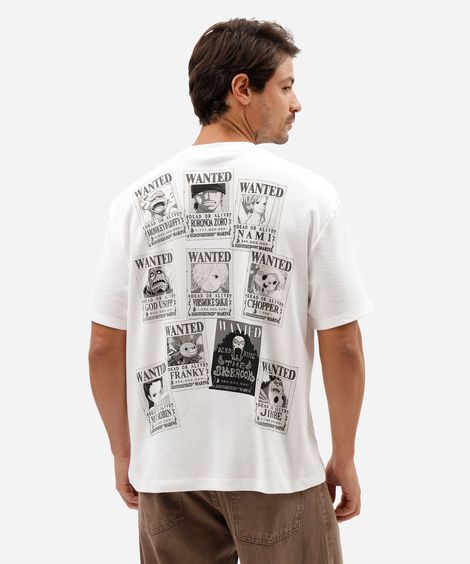 camiseta masculina com algodão manga curta one piece off white