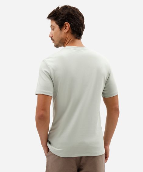 camiseta slim fit masculina de algodão peruano manga curta verde