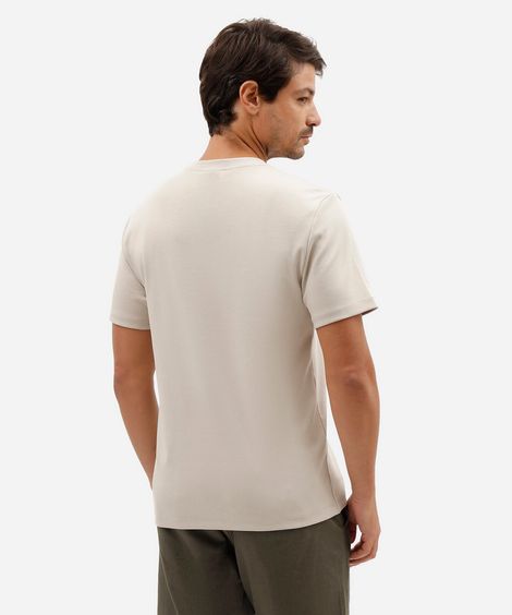 camiseta slim fit masculina de algodão peruano manga curta cinza