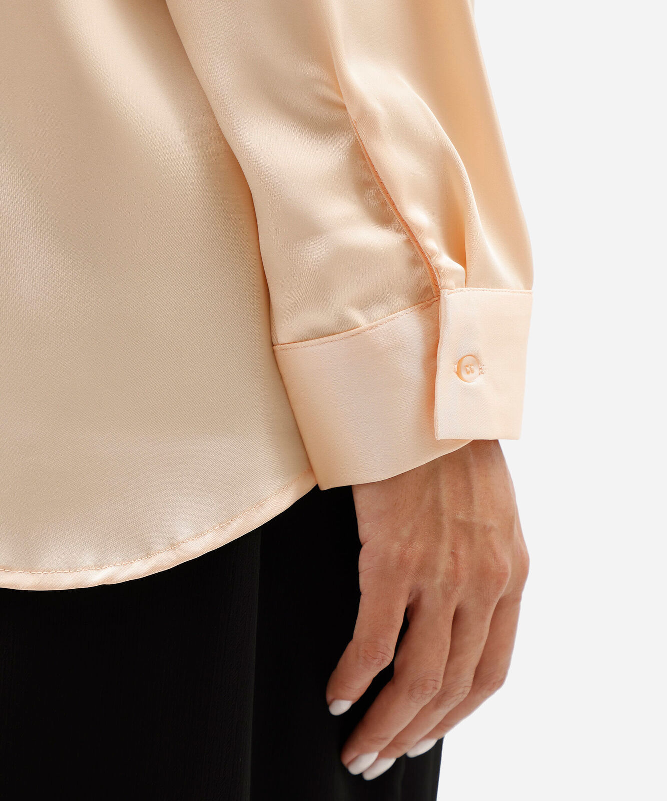 camisa feminina acetinada oversized laranja