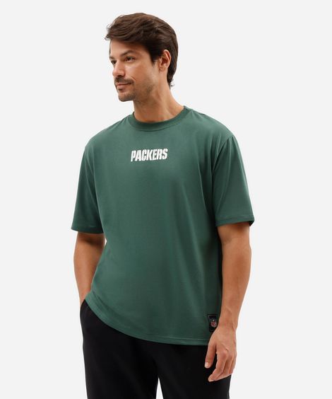 camiseta masculina com algodão manga curta packers nfl verde