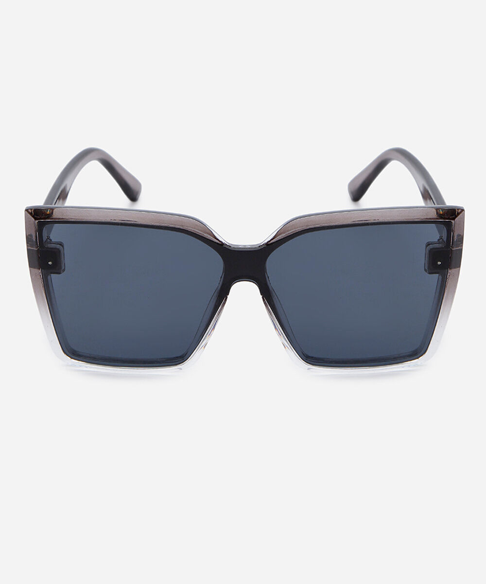 óculos de sol feminino quadrado de acetato cinza