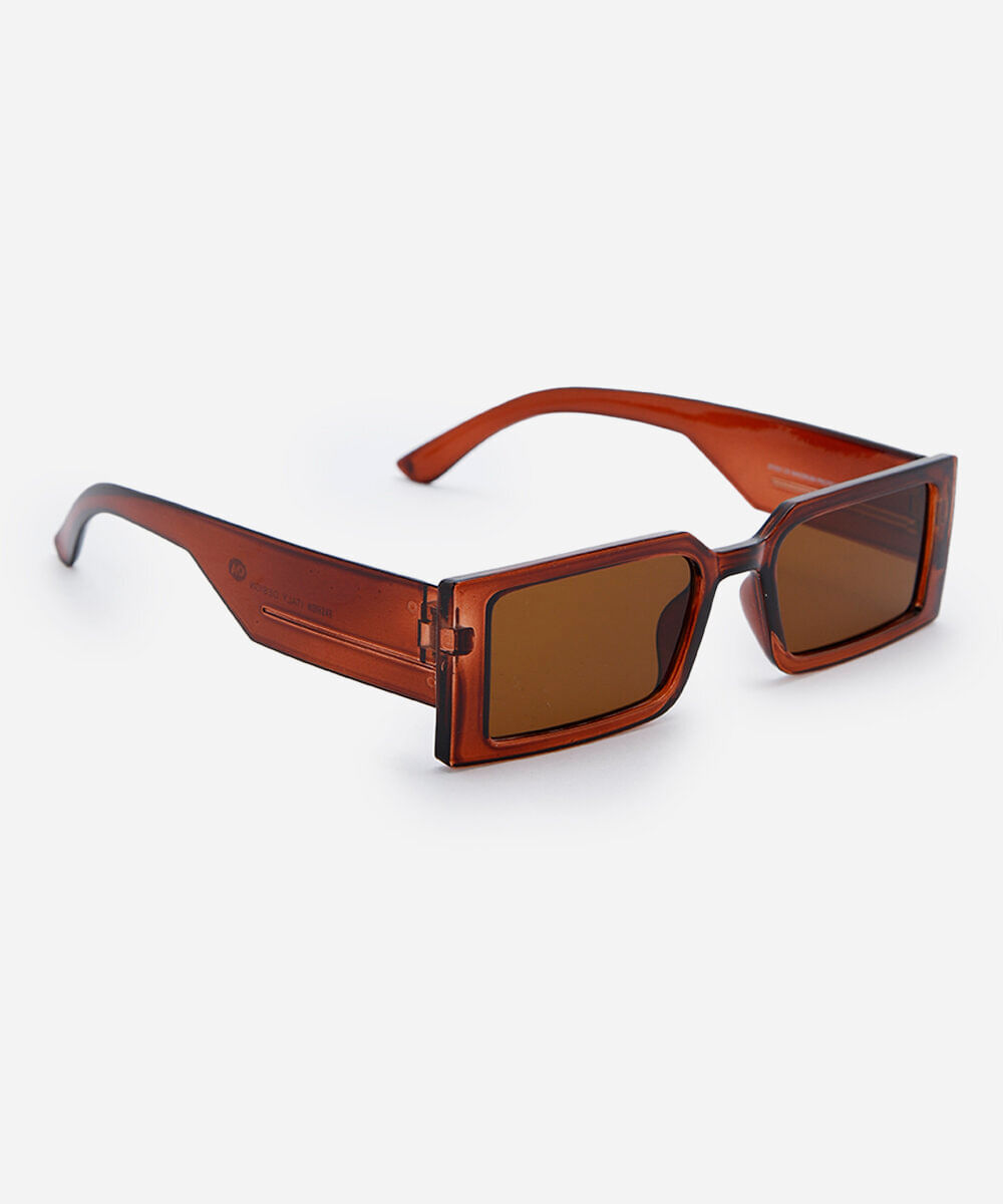 óculos de sol feminino quadrado de acetato marrom