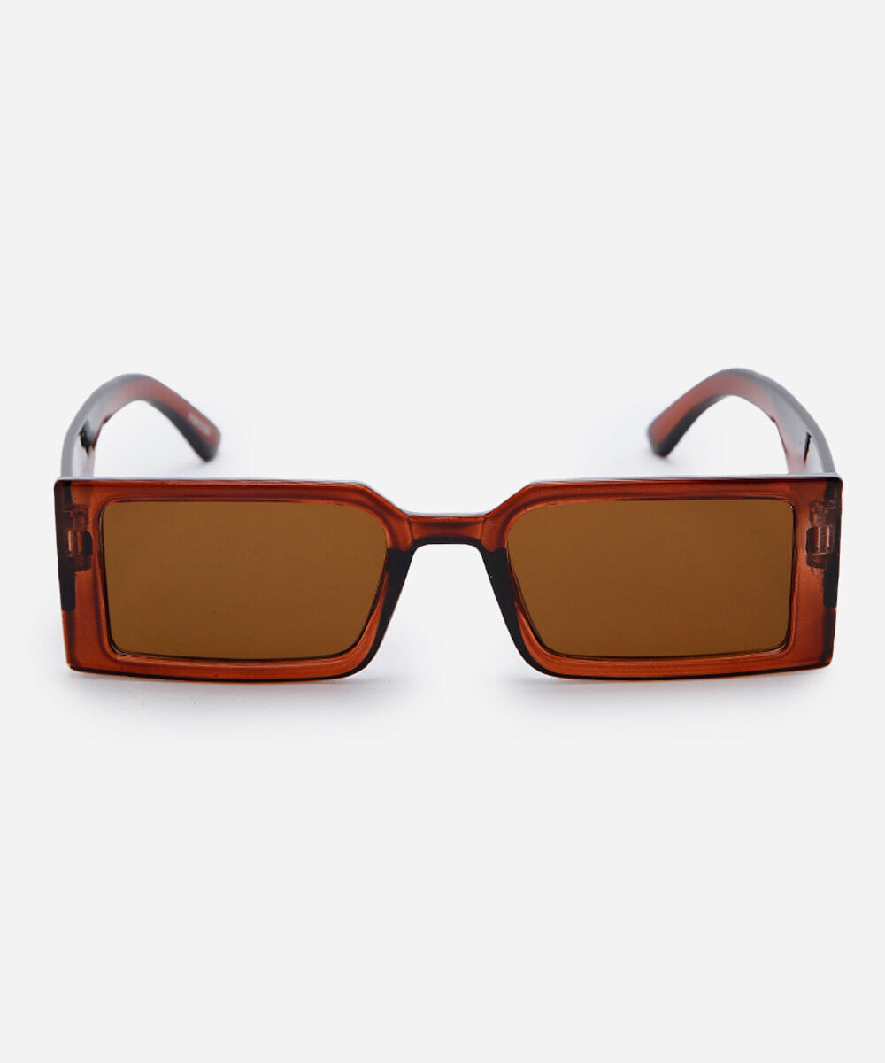 óculos de sol feminino quadrado de acetato marrom