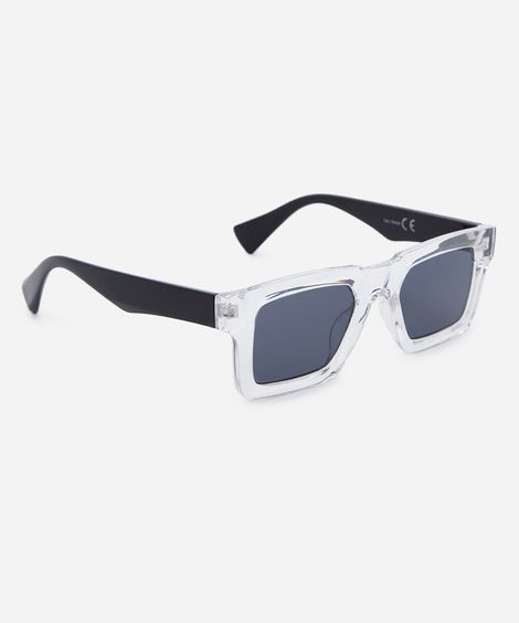 óculos de sol unissex quadrado de acetato transparente