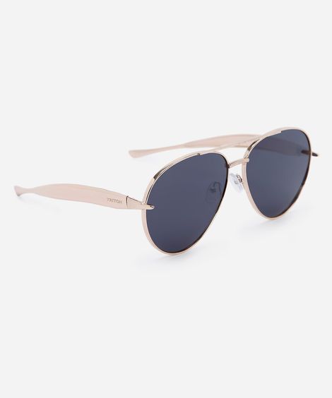 óculos de sol feminino aviador de metal triton dourado