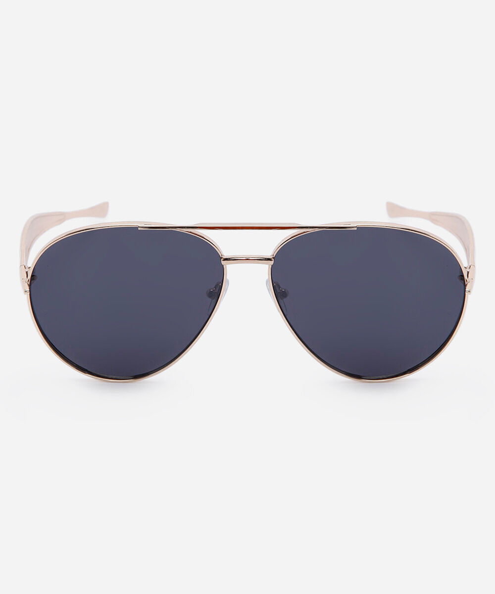 óculos de sol feminino aviador de metal triton dourado