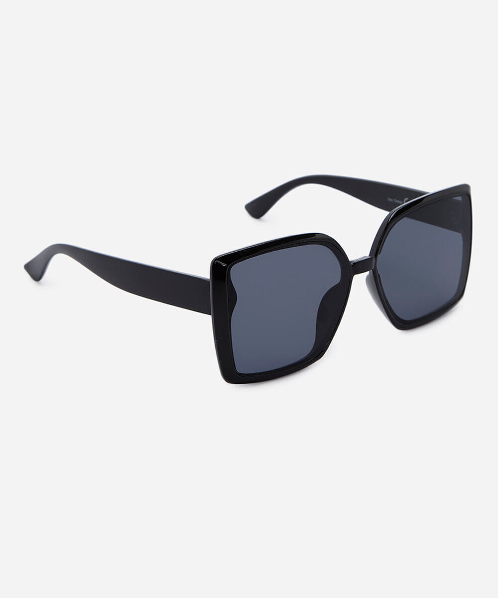óculos de sol feminino quadrado de acetato preto
