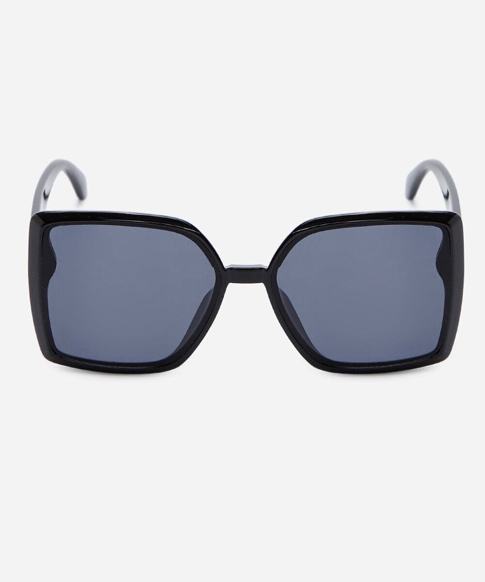 óculos de sol feminino quadrado de acetato preto