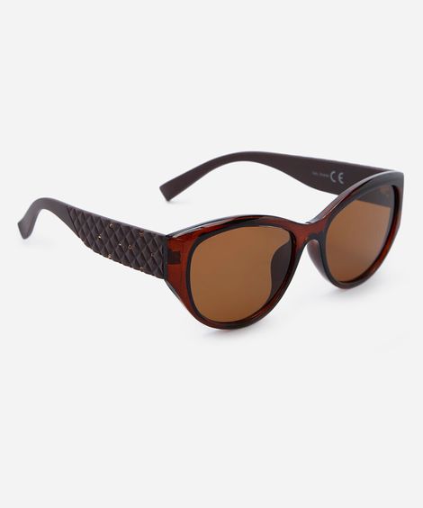óculos de sol feminino gatinho de acetato marrom