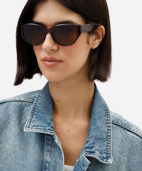 óculos de sol feminino gatinho de acetato marrom