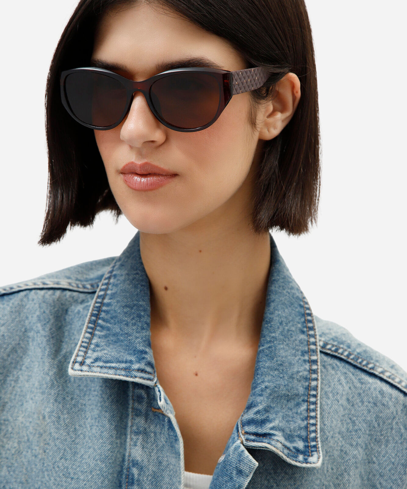óculos de sol feminino gatinho de acetato marrom