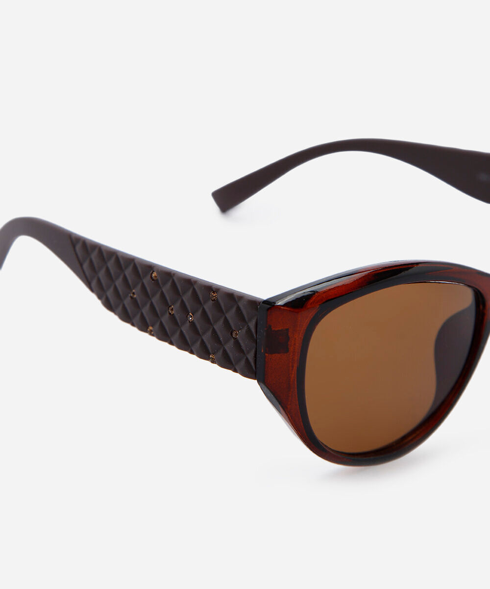 óculos de sol feminino gatinho de acetato marrom