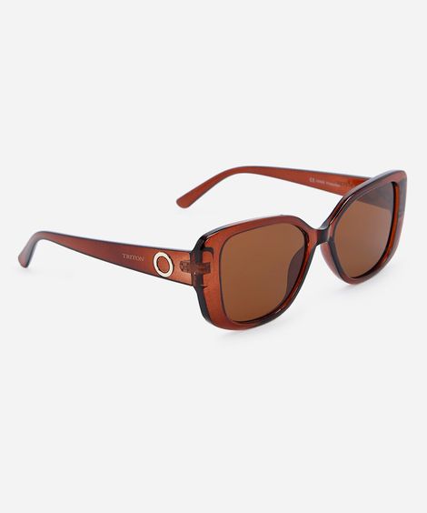 óculos de sol feminino quadrado de acetato triton marrom