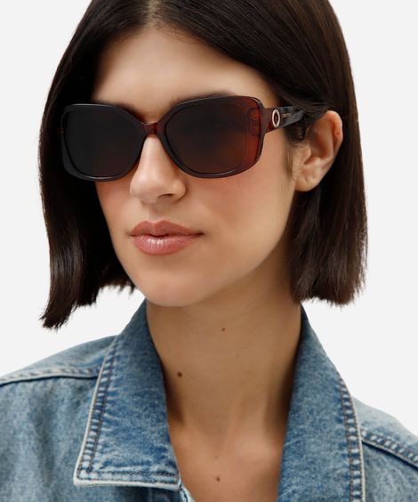 óculos de sol feminino quadrado de acetato triton marrom