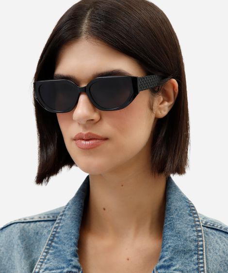 óculos de sol feminino gatinho de acetato preto