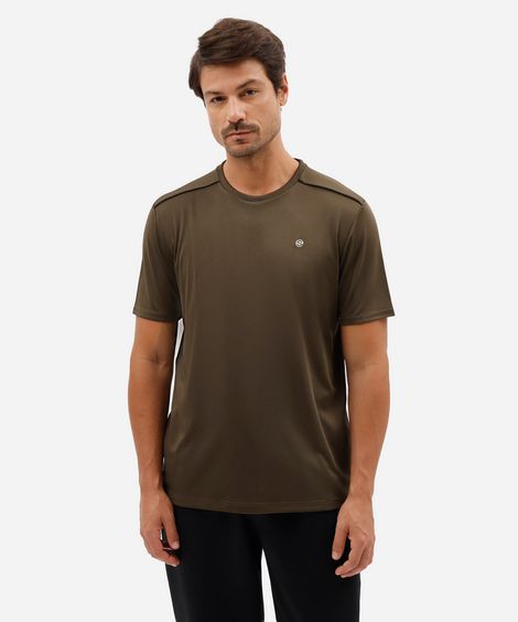 camiseta esportiva masculina manga curta com nervuras verde