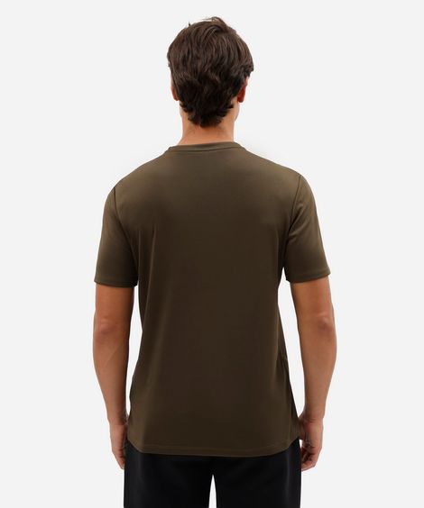 camiseta esportiva masculina manga curta com nervuras verde
